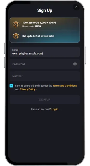 Online casino registration form followed by a GBP deposit screen with identity verification steps and trusted payment options